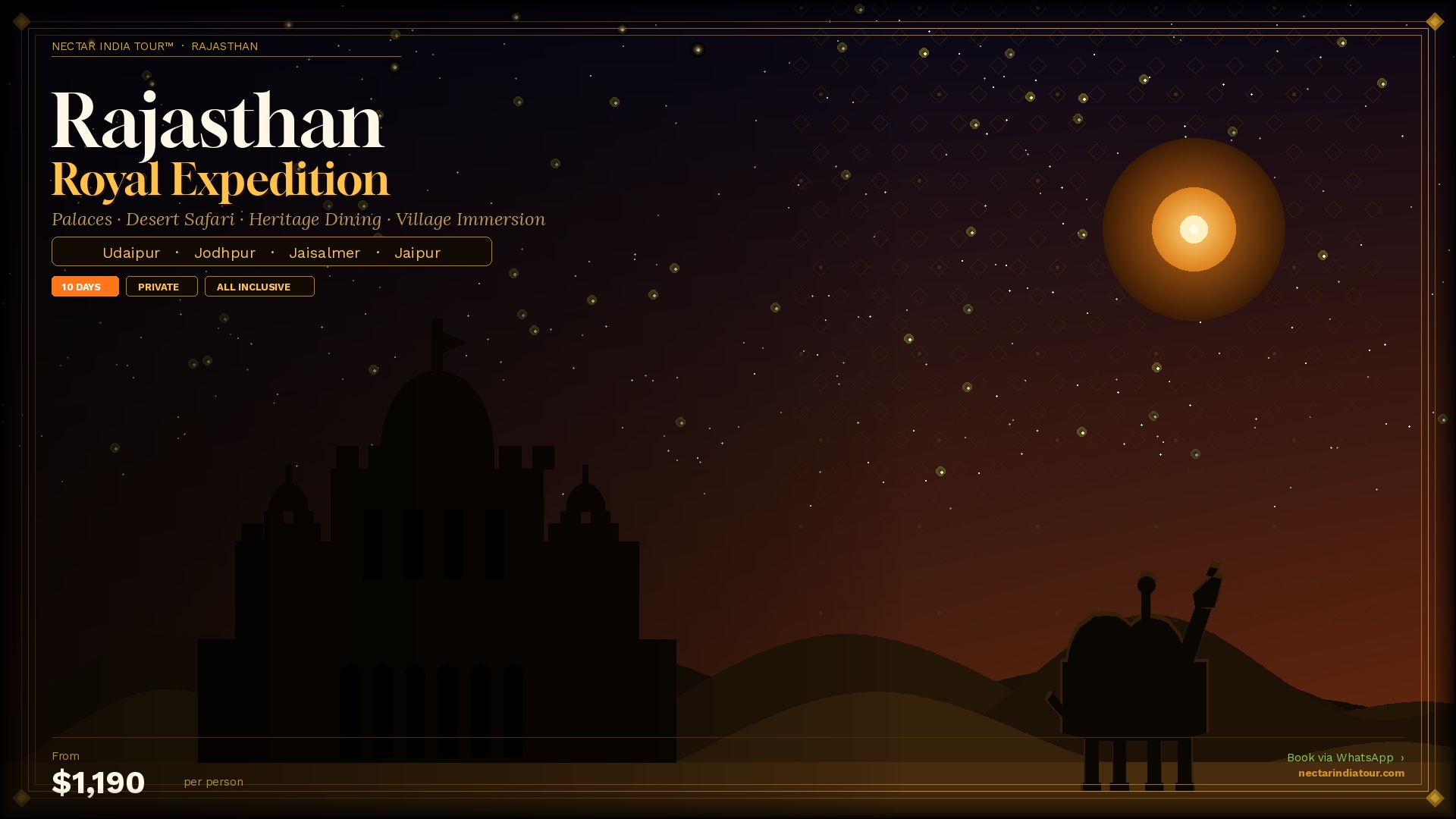 Rajasthan forts, palaces and desert safari experience